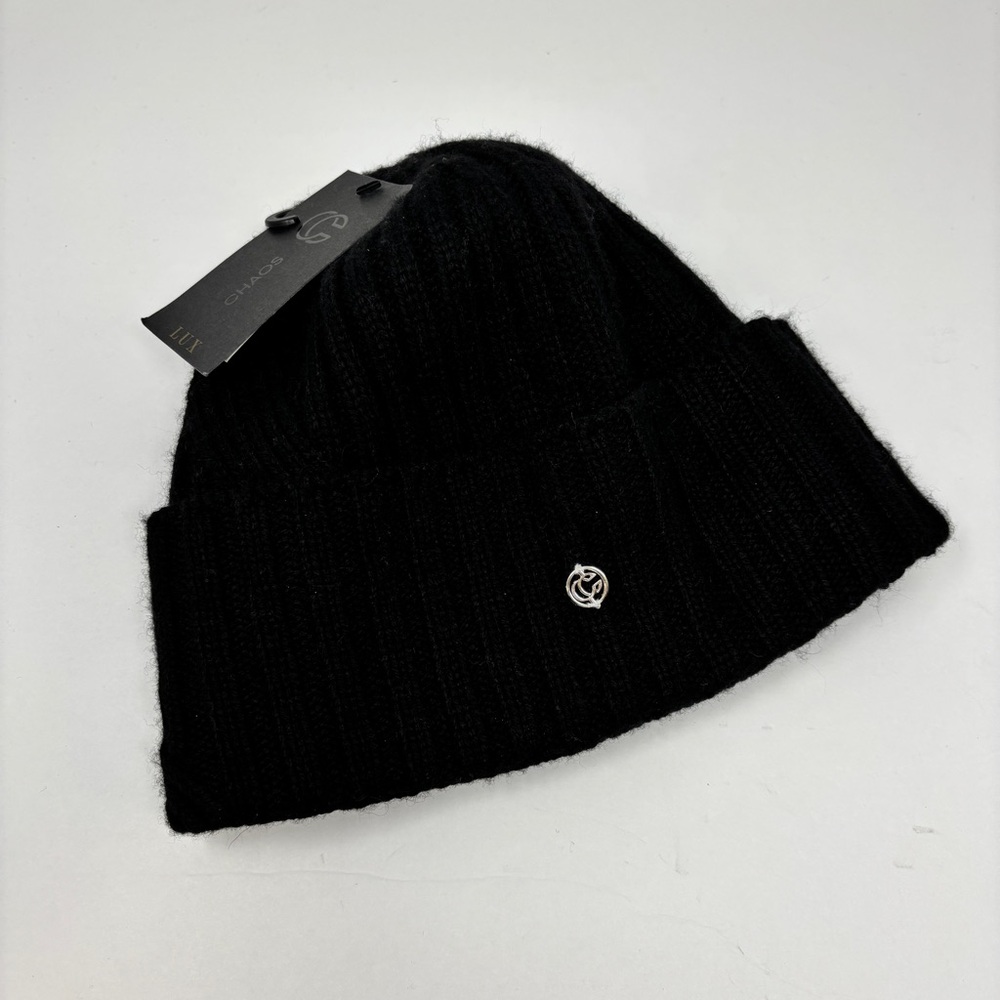 NWT CHAOS Fleece Lined Merino Wool Alpaca Rib Knit Cuffed Beanie
